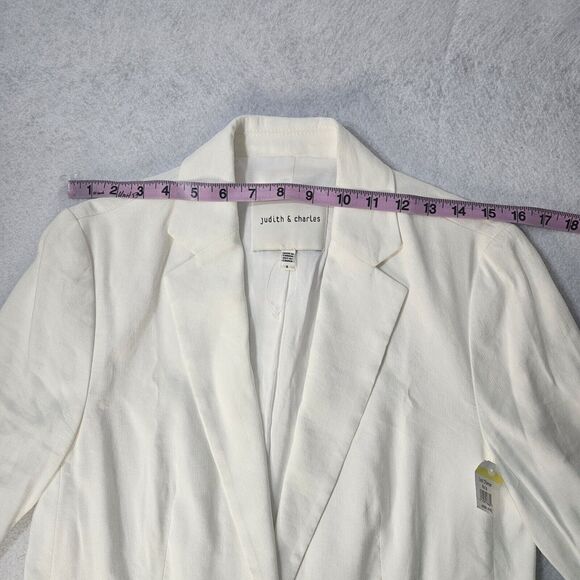 JUDITH & CHARLES Sz 6 White Blazer - Picture 5 of 8